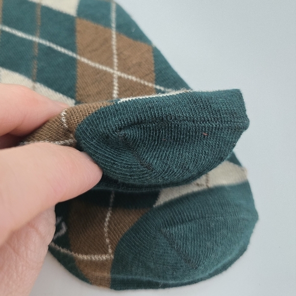 Bohemian | Argyle hunter green brown maximalist print preppy tube socks - Picture 4 of 7